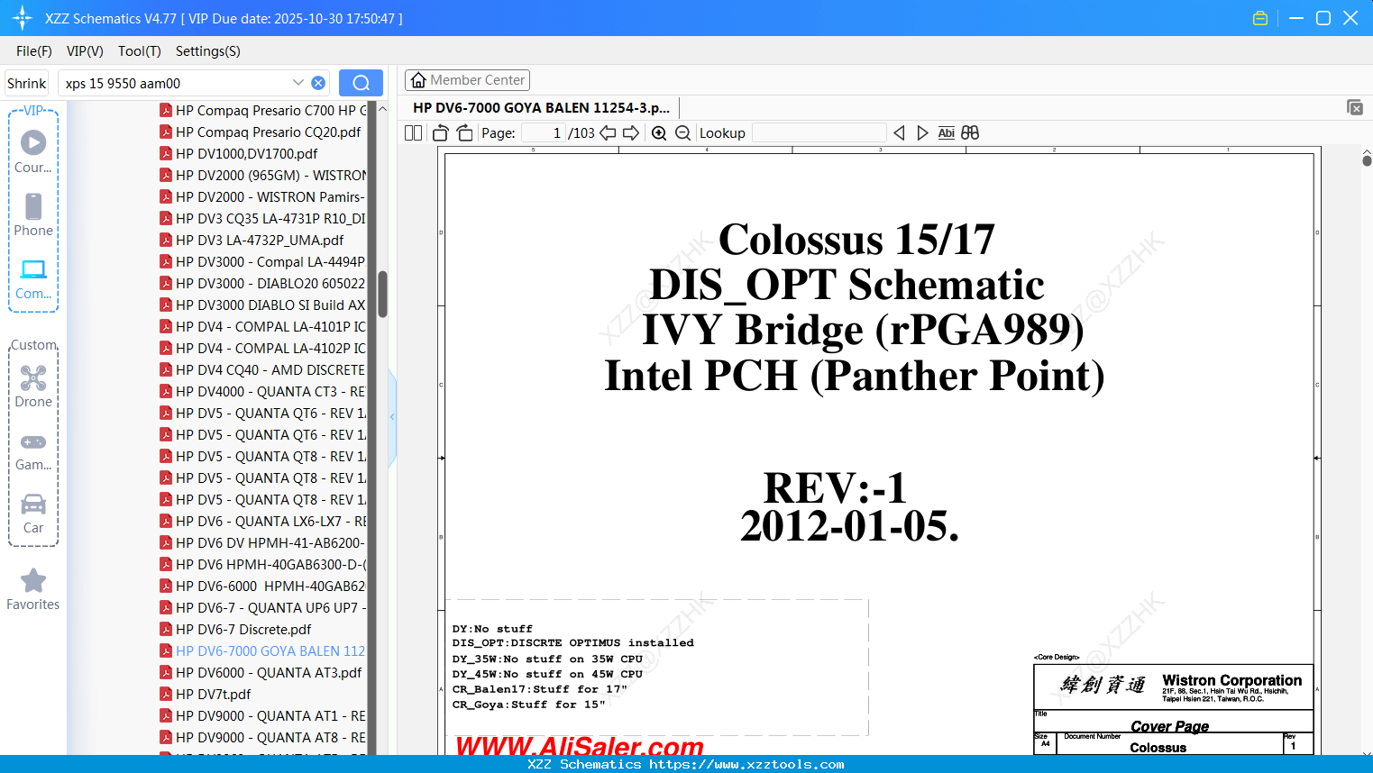Laptop HP DV6-7000 GOYA BALEN 11254-3